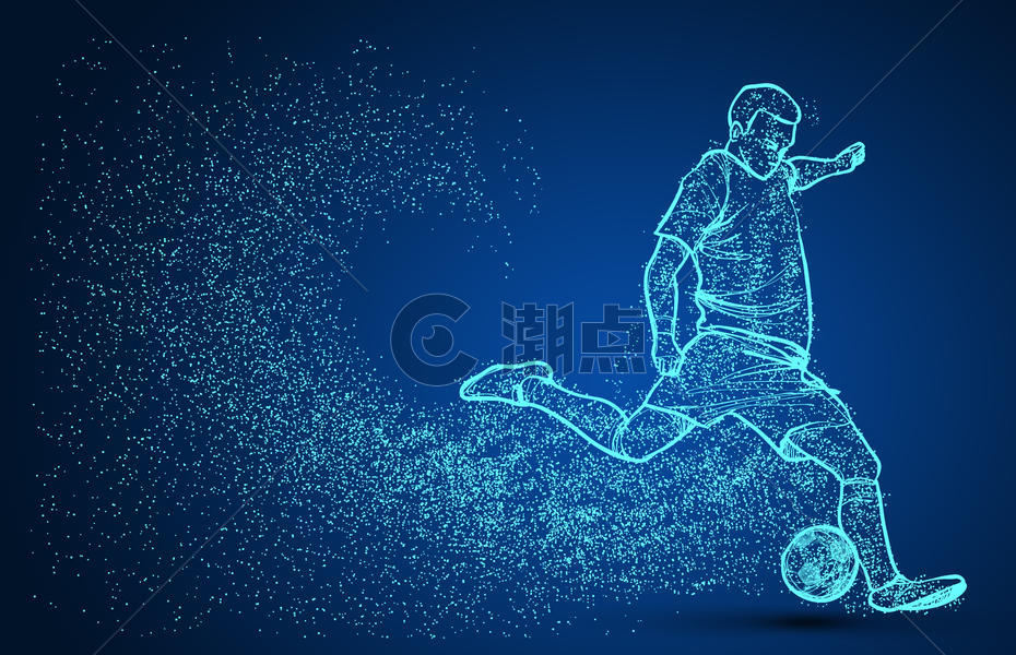 创意足球比赛剪影粒子图片素材免费下载