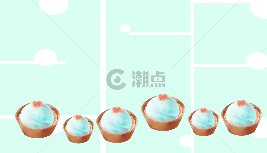 夏日清新冰镇甜品插画图片素材免费下载