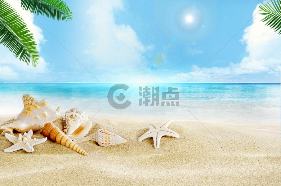夏日沙滩背景图片素材免费下载