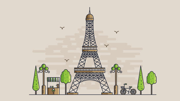 巴黎城市风光建筑标志建筑图片素材免费下载