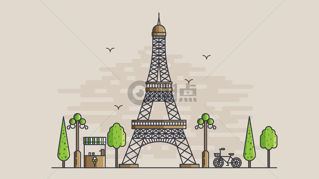 巴黎城市风光建筑标志建筑图片素材免费下载
