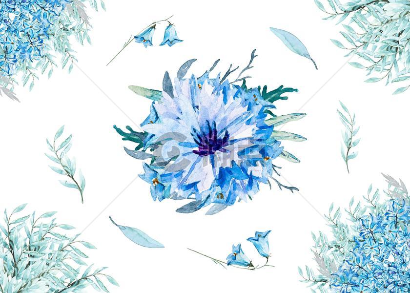 水彩手绘花卉背景图片素材免费下载