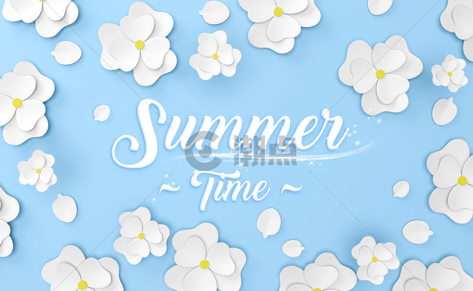 夏日清凉小清新花朵背景图片素材免费下载