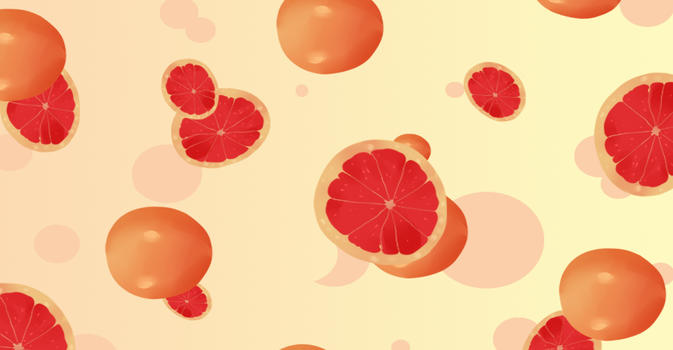 唯美新鲜水果西柚插画图片素材免费下载