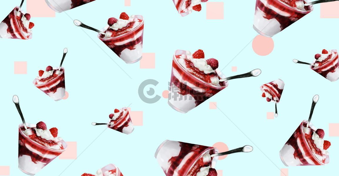 夏季冷饮水果冰激凌插画图片素材免费下载