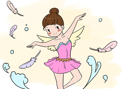 跳芭蕾舞漫画图片素材免费下载