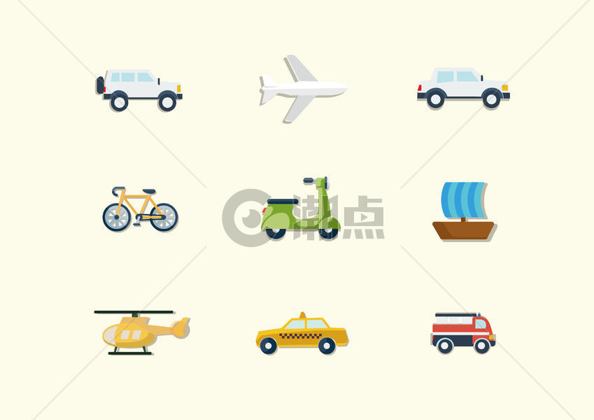 交通工具图标图片素材免费下载