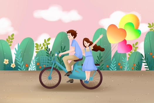 情侣骑自行车图片素材免费下载