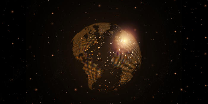大数据金色地球背景图片素材免费下载