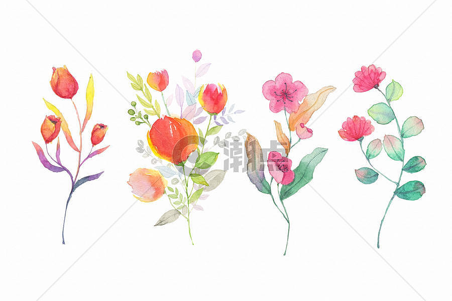 手绘水彩花朵素材图片素材免费下载