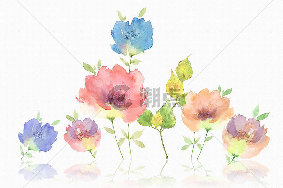 小清新 花卉 水彩花朵背景图片素材免费下载