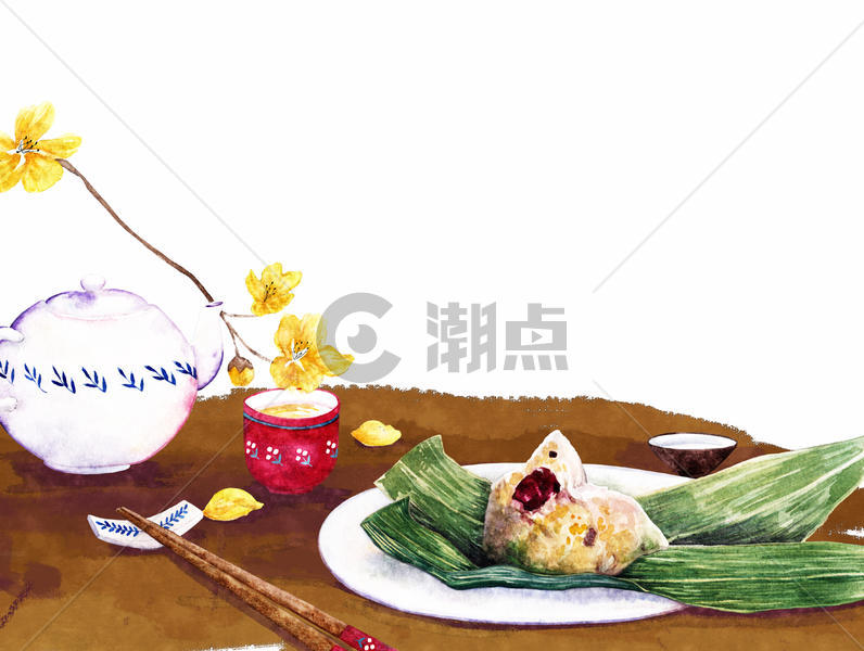 端午节传统习俗粽子插画图片素材免费下载