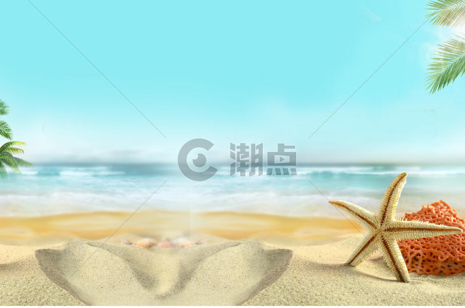 海边沙滩背景图片素材免费下载
