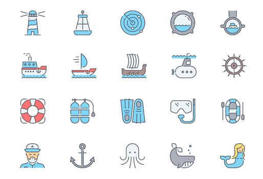 海边旅游图标icon图片素材免费下载