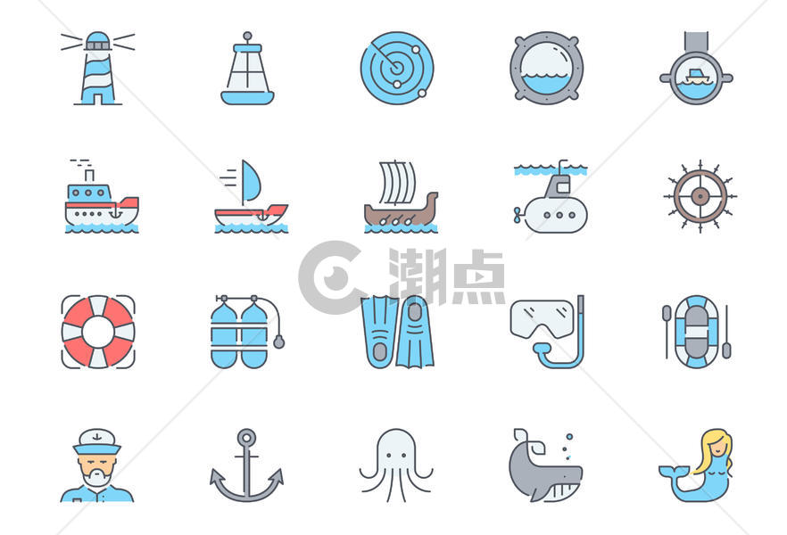 海边旅游图标icon图片素材免费下载