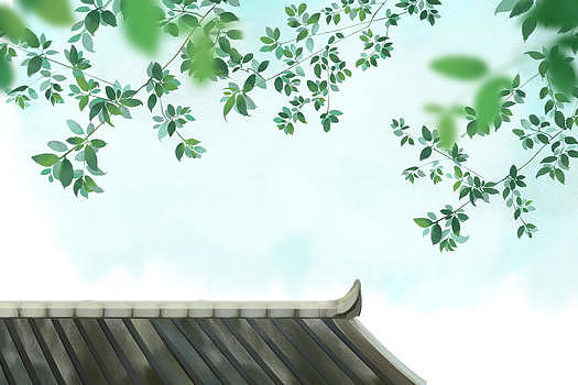 屋顶树叶图片素材免费下载