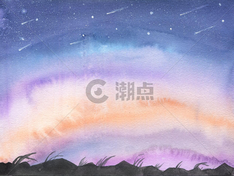 蓝紫色的夜空 星空图片素材免费下载