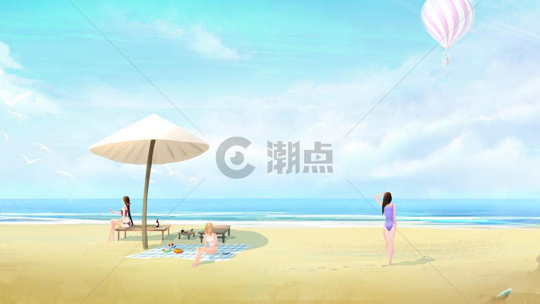 夏日里的太阳伞图片素材免费下载