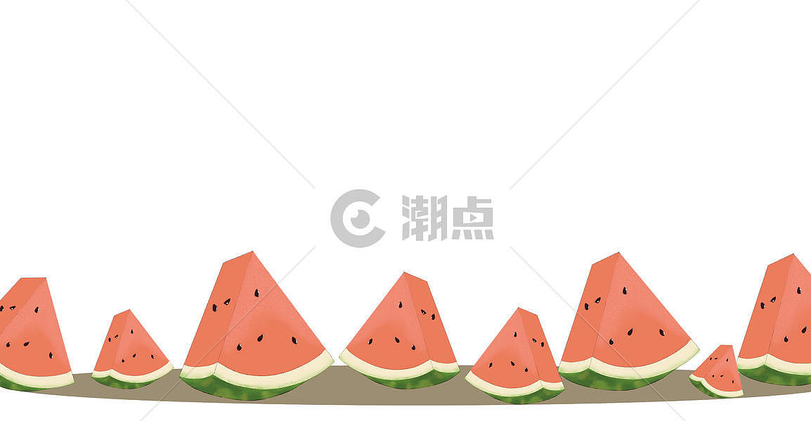 清新夏日水果西瓜场景插画图片素材免费下载