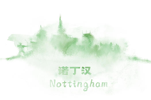 诺丁堡水彩插画城市图片素材免费下载