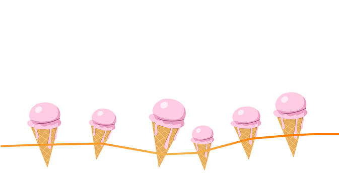 清新蛋卷冰淇淋插画图片素材免费下载