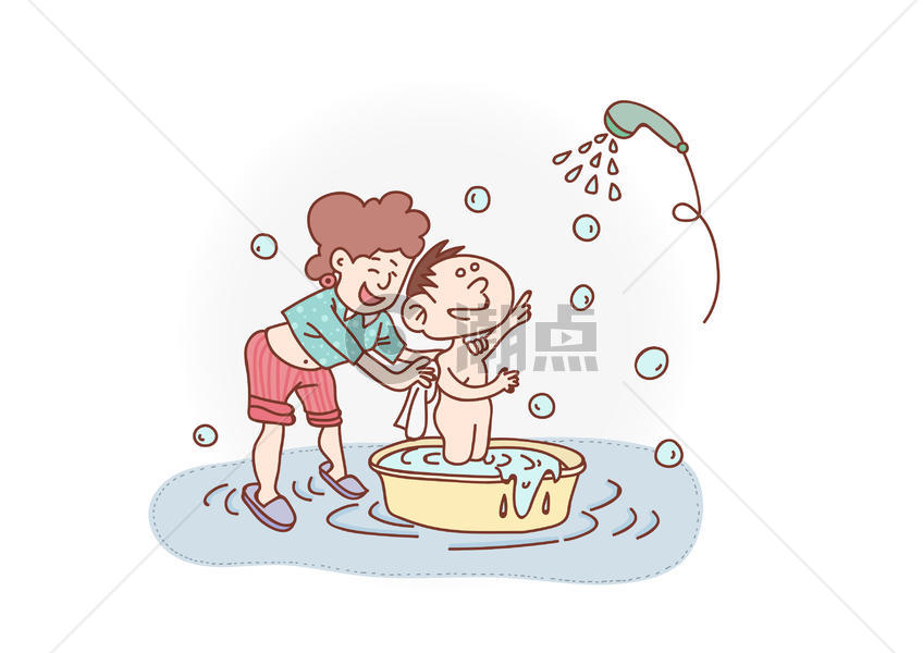 儿童洗澡图片素材免费下载