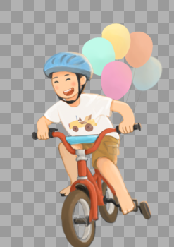 小孩骑自行车图片素材免费下载
