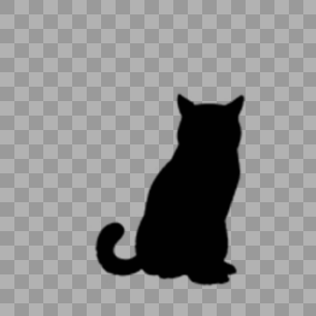黑色猫咪剪影图片素材免费下载