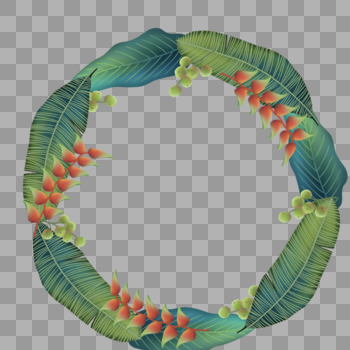 植物装饰花环图片素材免费下载