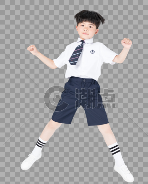 奔跑跳跃的快乐小男孩图片素材免费下载