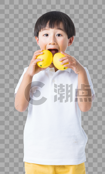 拿着柠檬的孩子图片素材免费下载