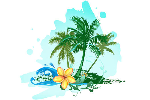 热带风景插画图片素材免费下载
