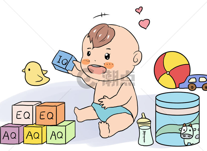 婴儿奶粉漫画图片素材免费下载