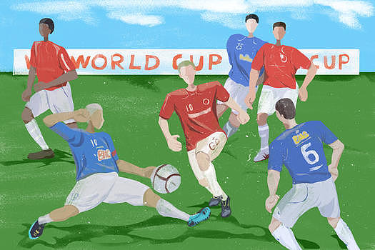 世界杯踢足球插画图片素材免费下载