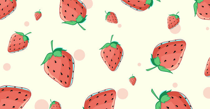 唯美草莓水果插画图片素材免费下载