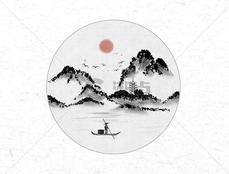 山水风景中国风水墨画图片素材免费下载