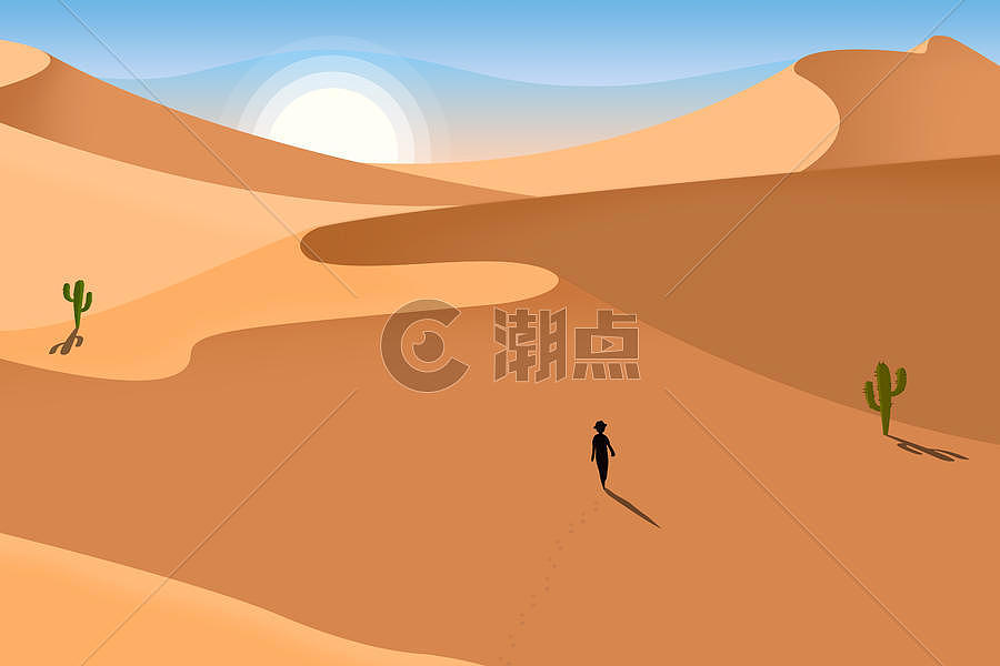 沙漠行走之旅图片素材免费下载