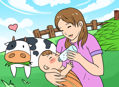 婴儿奶粉漫画图片素材免费下载