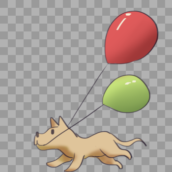 咬气球奔跑狗图片素材免费下载