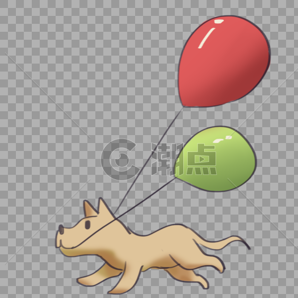 咬气球奔跑狗图片素材免费下载