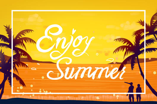 夏天度假热带风背景图片素材免费下载
