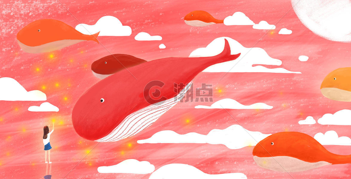 粉色梦鲸图片素材免费下载