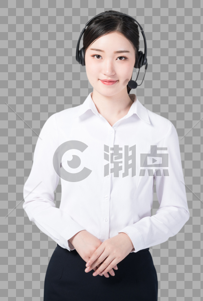头戴耳机的女性客服形象图片图片素材免费下载