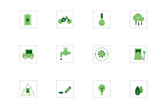 绿色节能生活环保图标图片素材免费下载