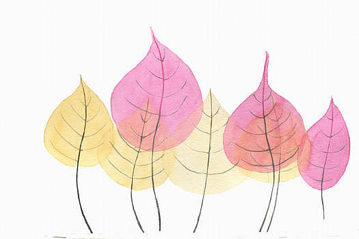 水彩手绘树叶图片素材免费下载