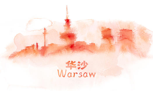 华沙水彩手绘插画图片素材免费下载