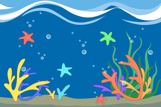 手绘卡通海底图片素材免费下载