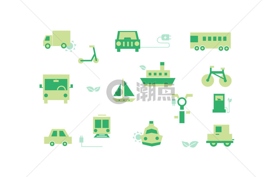 绿色出行节能新能源交通工具图片素材免费下载