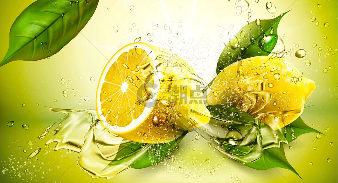 清凉柠檬背景图片素材免费下载