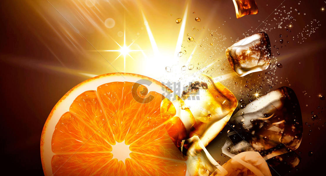 清爽可乐橙汁背景图片素材免费下载